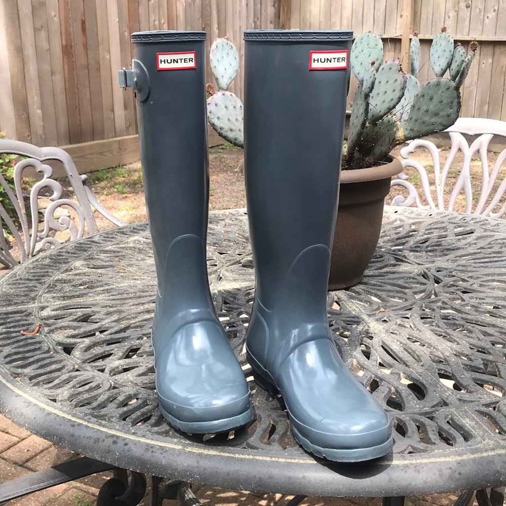 Hunter Original Tall Gloss Rain boot: Gray